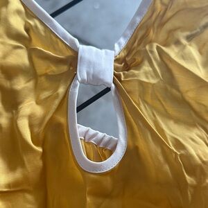 Golden Lace Trim Romper